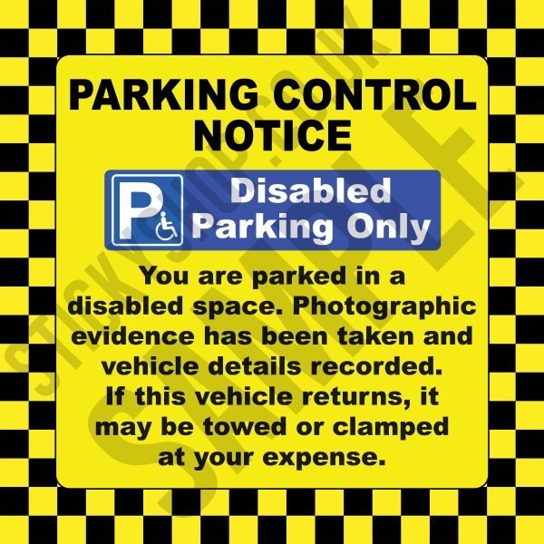 Disabled Parking Only Sticker Badge Bad Parking