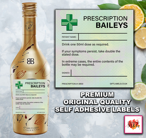 Bailey's Prescription Bottle Label